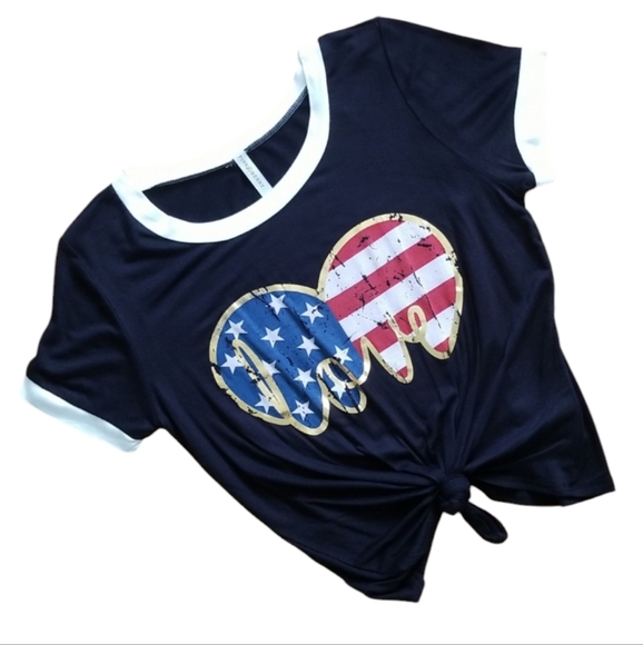 3 for $15 Love Heart American Flag T-shirt - Picture 2 of 4